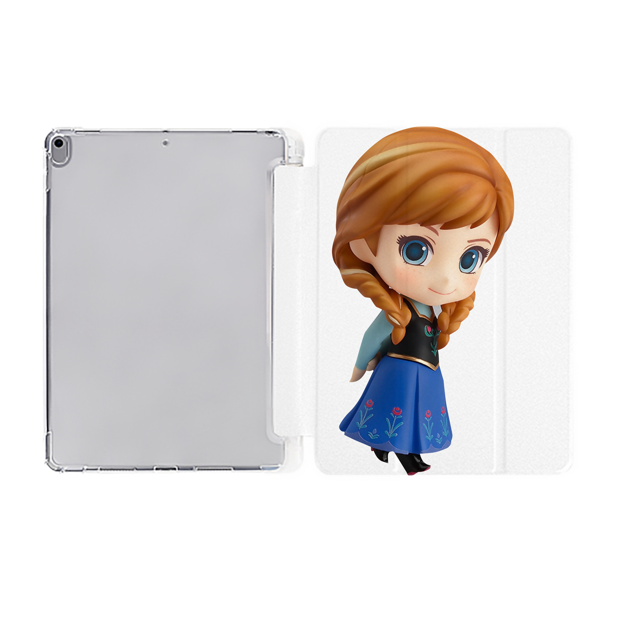 （画像用） アナと雪の女王 アンナ エルサ Frozen Anna Elsa IPad ケース ペン収納付き 三つ折りスタンド PUレザー×シリコン 対応機種9.5/10.5/10.9インチ